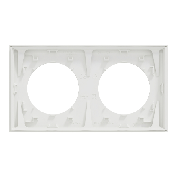 Dimensions plaque Odace 2 postes S920704